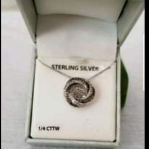 Sterling silver diamond pendant